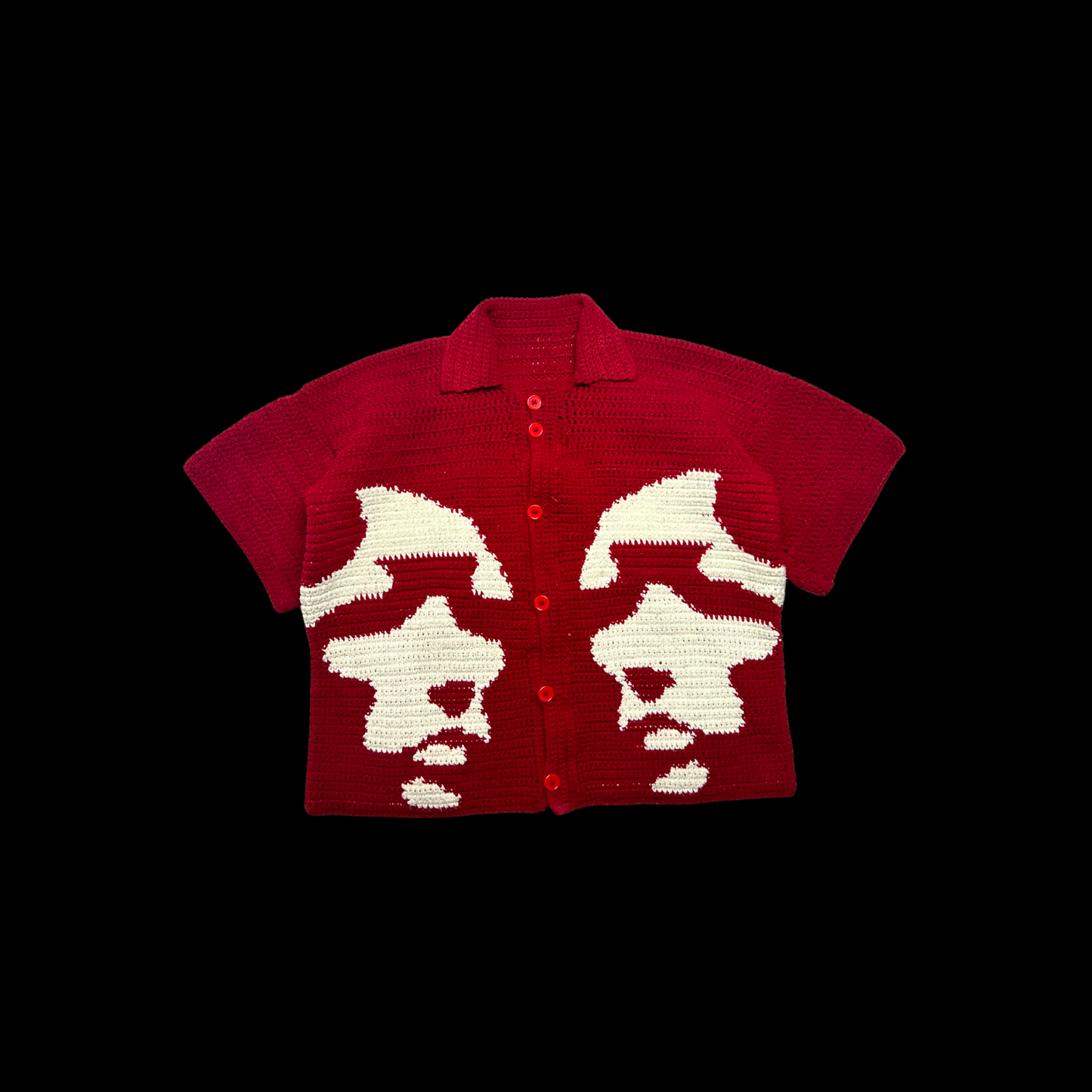 Dos Mil Red Crocheted Polo