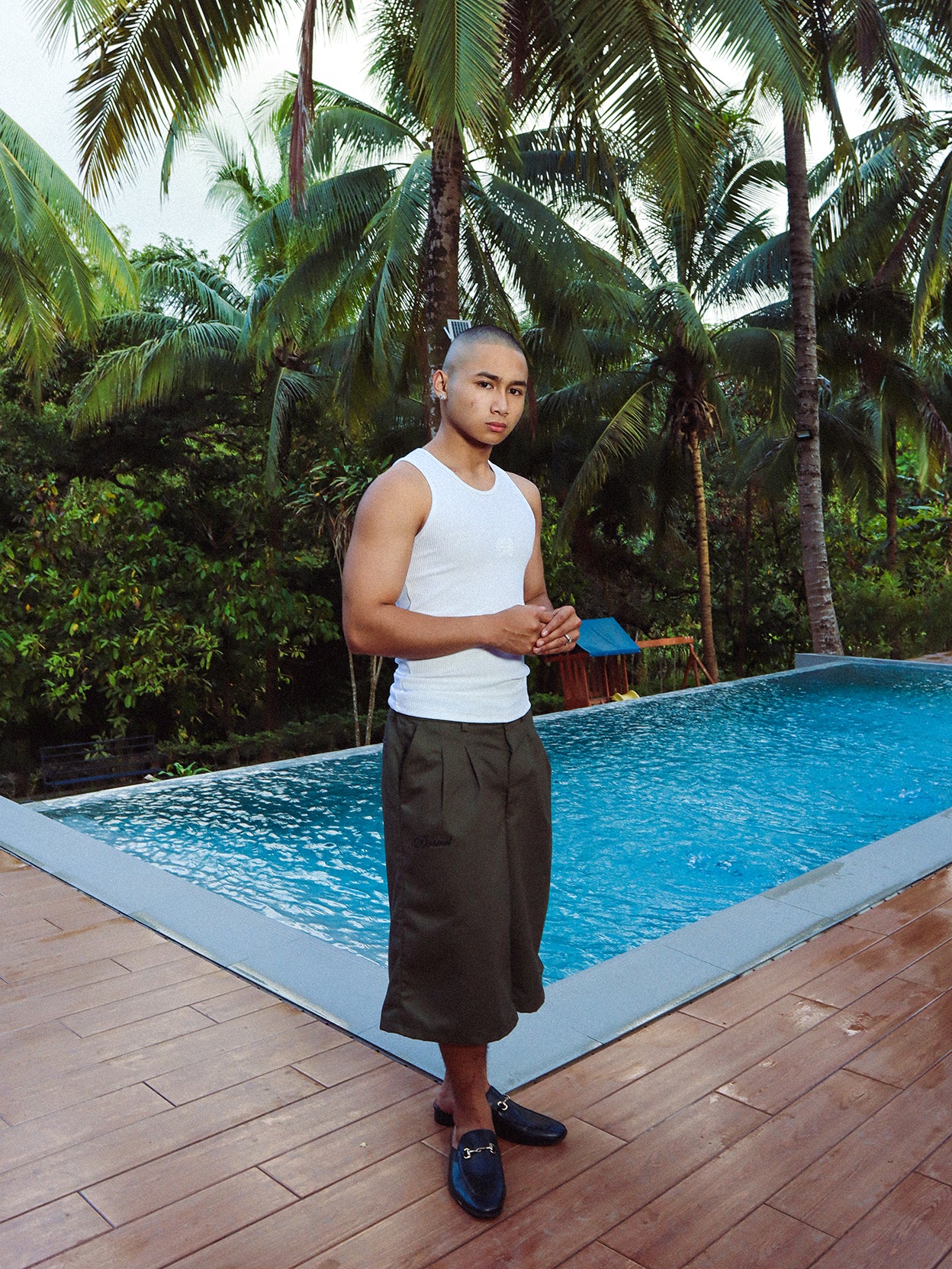 Dos Mil Olive Green Twill Short