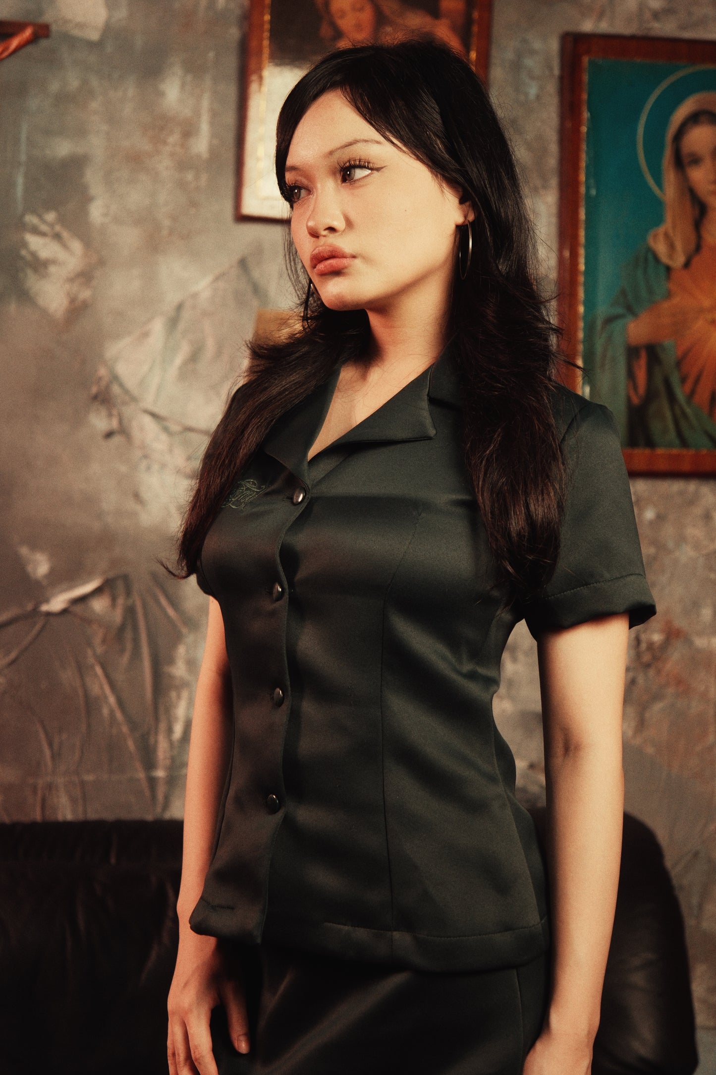 Dos Mil Dark Green Blusa Tops
