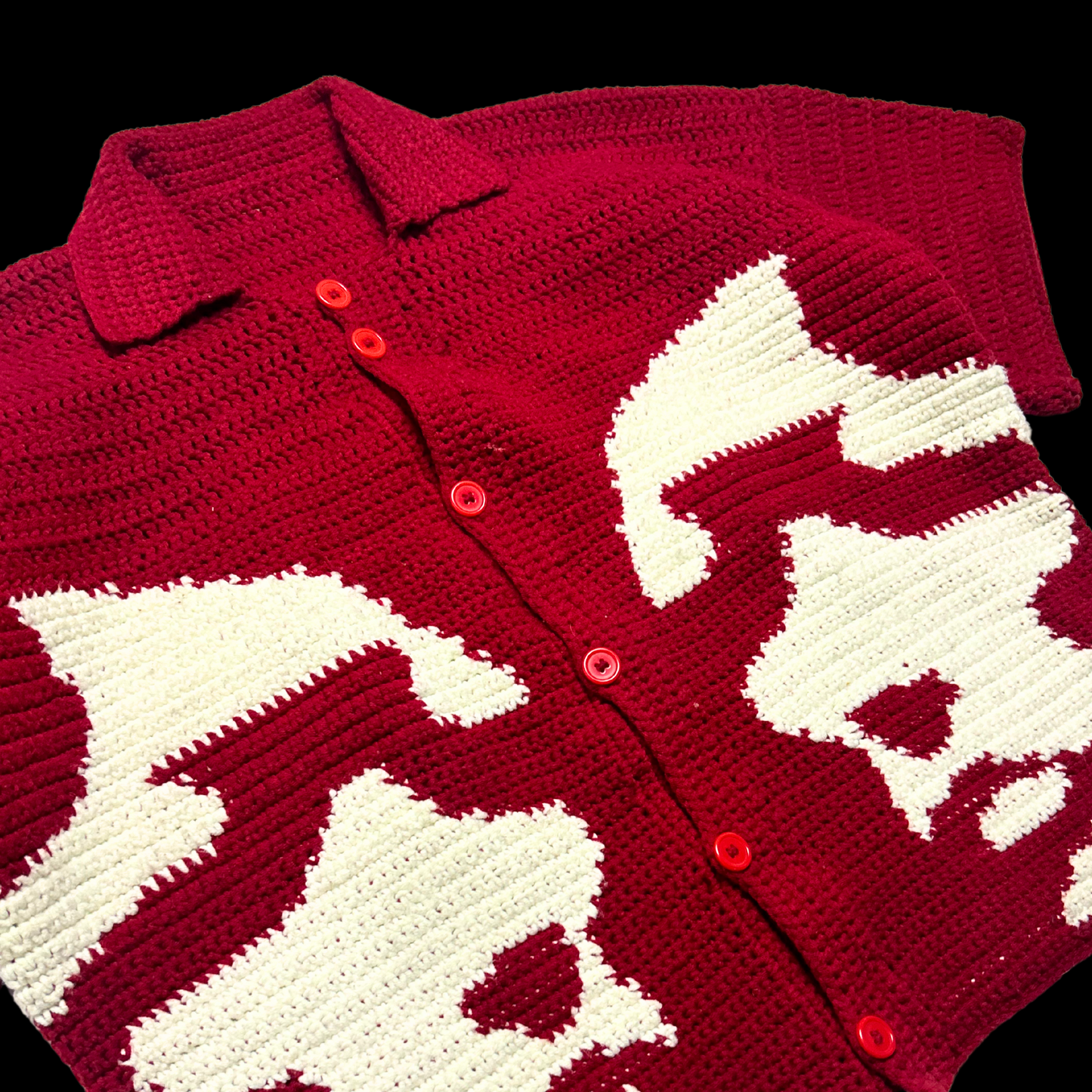 Dos Mil Red Crocheted Polo