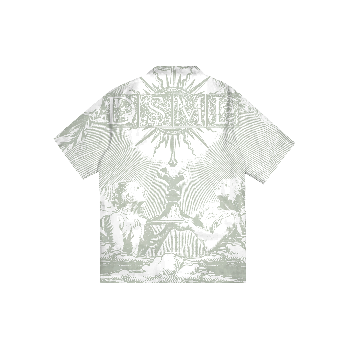 Dosmil Holy Grail Button-Up Short Sleeve Shirt (White & Green)