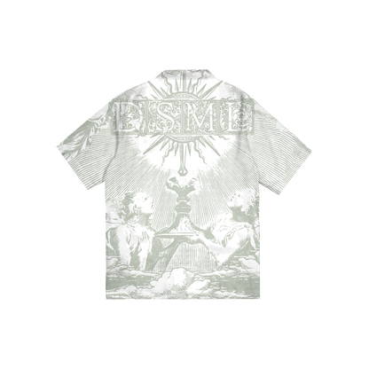 Dosmil Holy Grail Button-Up Short Sleeve Shirt (White & Green)