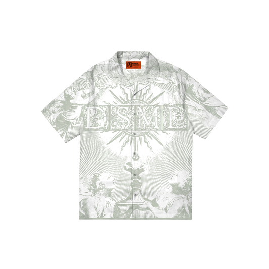 Dosmil Holy Grail Button-Up Short Sleeve Shirt (White & Green)