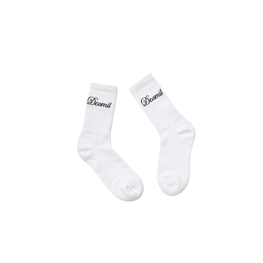 Dos Mil Cursive Logo Socks White